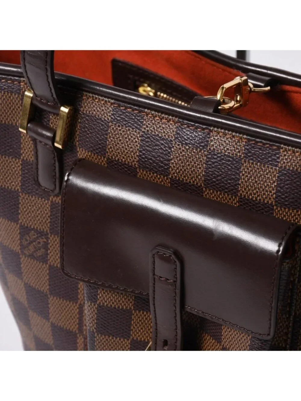 Louis Vuitton Handbag Manosque PM Damier Brown Gold
